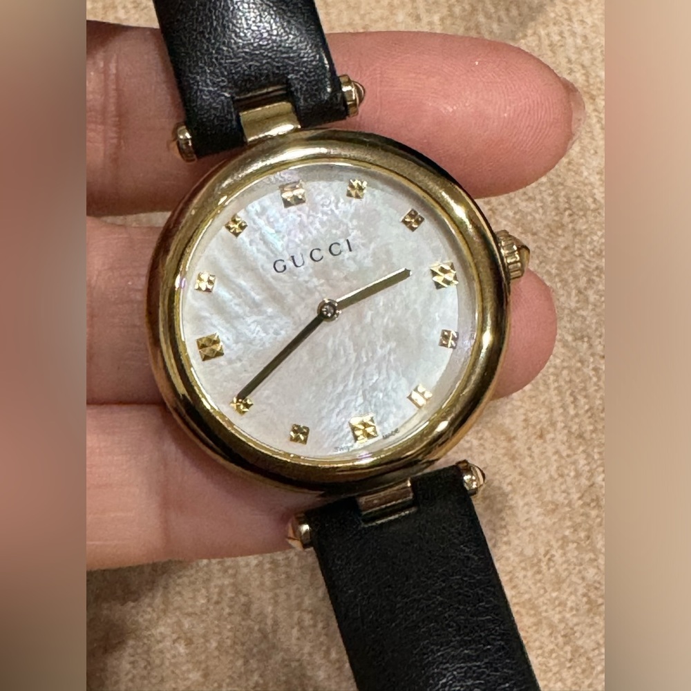 GUCCI DIAMANTISSIMA WATCH, 32MM - Black Leather